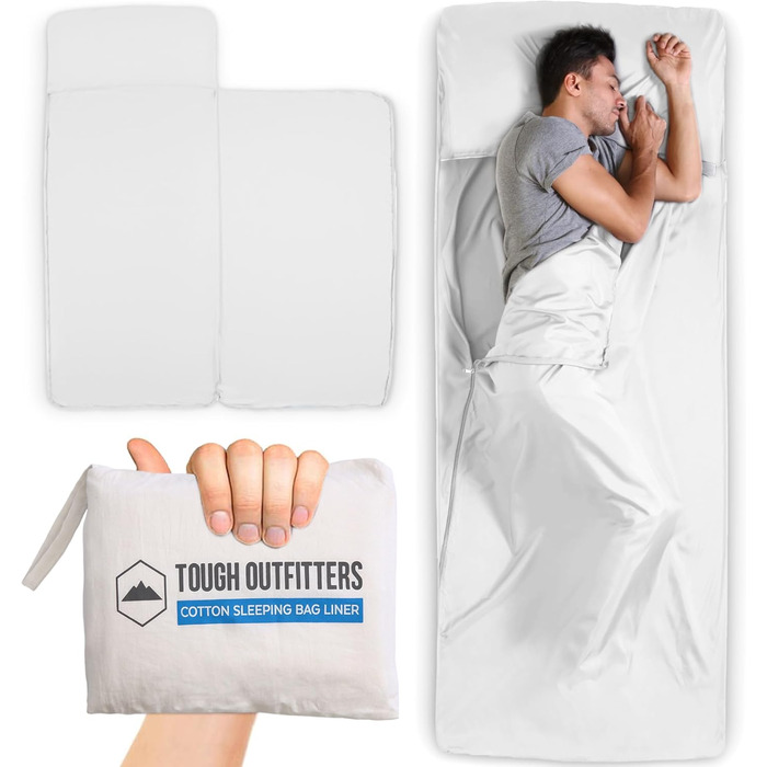Sleeping Bag Liner – Adult Sleeping Bag & Travel Bed Sheets – Travel Sleeping Bag for Backpacking, Hotels & Hostels – Lightweight Single & Double Sleeping Bag – Comfortable Camping Bed Sheets