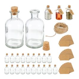 Relaxdays Decorative Glass Set with Cork Stoppers