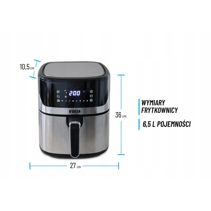 Аерофритюрниця Air Fryer X1 1600W: безмасляна фритюрниця, 8 програм, 6,5 л