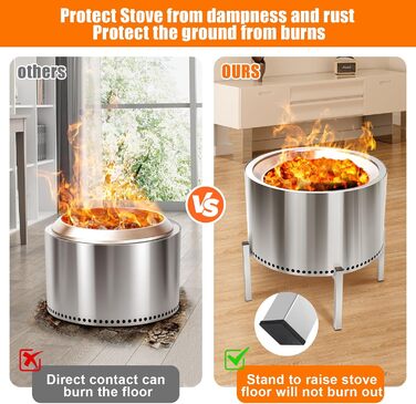 Сталевий підставка для вогнища 38-68 см для Solo Stove Bonfire, Ranger, Yukon та інших, аксесуари для каміна і саду