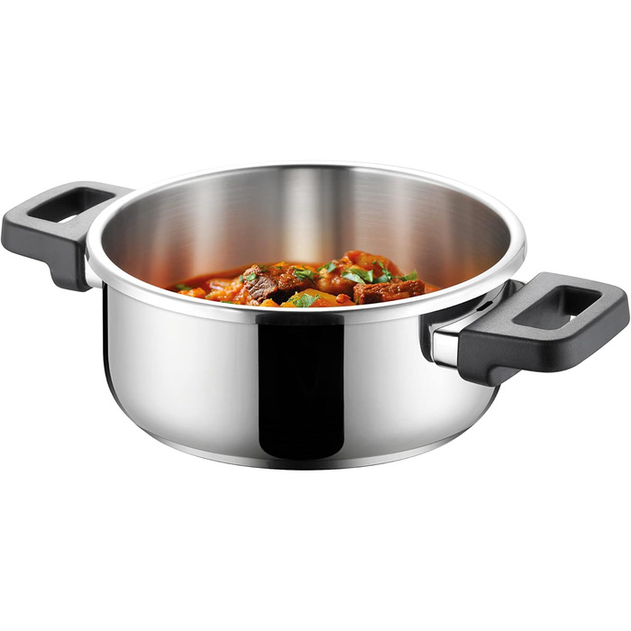 Каструля-скороварка Tescoma ULTIMA 6 л з індукційним дном, 4-разова безпека, з індикатором тиску та ситом