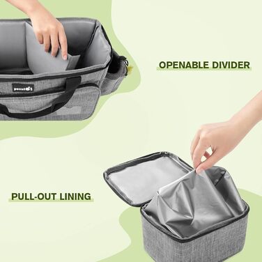 Переносна сумка для собак Pecute, велика переносна сумка для тварин, з 2 кишенями та 2 мисками для собак, сумка для подорожей з собакою, для поїздок, кемпінгу або щоденних прогулянок, сірого кольору 42 * 18 * 30 см, Класична L (42*30*18 см)