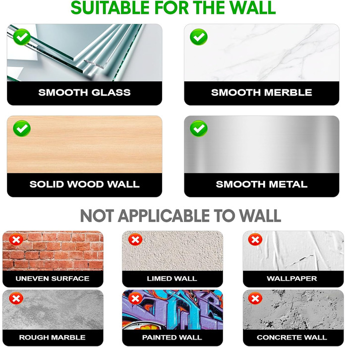 Дзеркальна поличка для душу Carehabi без свердління, 2 шт. з 8 гачками, чорна. Органайзер для ванної кімнати, кухні