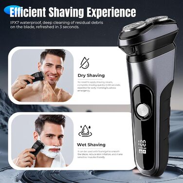 Електричний чоловічий верстат для гоління Shengxi з висувним тримером та IPX7 захистом, для сухого та вологого гоління, з функцією блокування від подорожей, подарунок для чоловіків