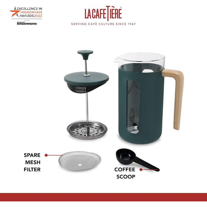 Френч-прес La Cafetière Pisa з нержавіючої сталі, 3 чашки, зелений, у подарунковій коробці