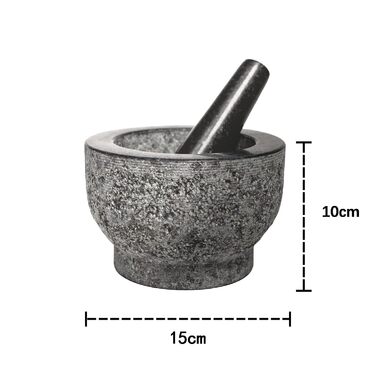 Матерок гранітний натуральний з товкачиком 15 см, 3.5 кг – для спецій, трав, соусів. Унікальний дизайн, легко миється. Ідеальний подарунок!