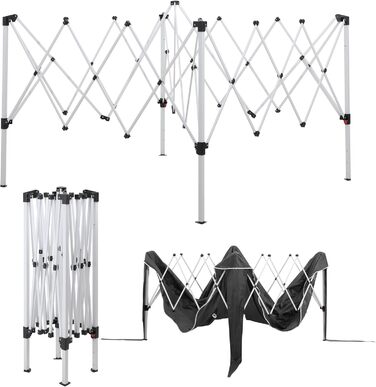 Foldable Gazebo 3x3m incl. Bag | Water-resistant, UV 50+ Protection | Pop-Up Tent, Foldable Gazebo, Garden Tent, Party Tent, Capri | Click System Metal Frame (Gray)