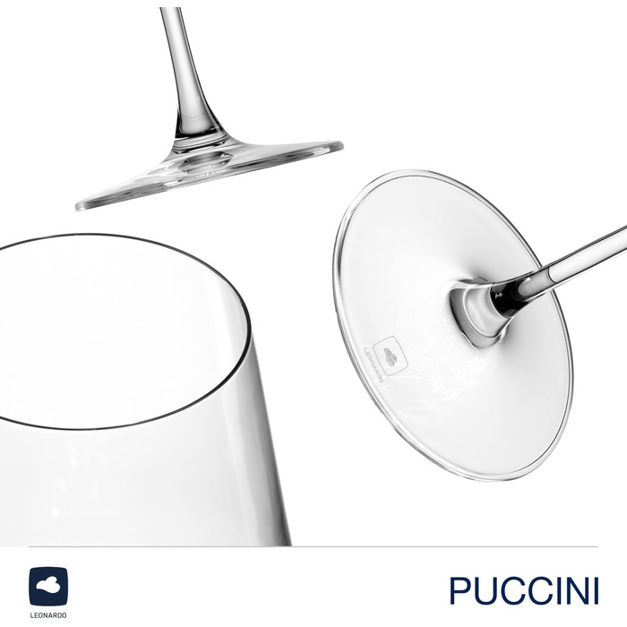 Набір келихів для червоного вина LEONARDO HOME PUCCINI 6 шт, 750 мл, ударостійке скло, для посудомийної машини, з серветкою