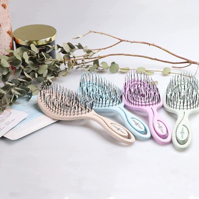 Гребінець для волосся Chiara Ambra без заплутування - для жінок та чоловіків - розпушувач для кучерявого та довгого волосся - екологічний розпушувач, гребінці - фіолетовий