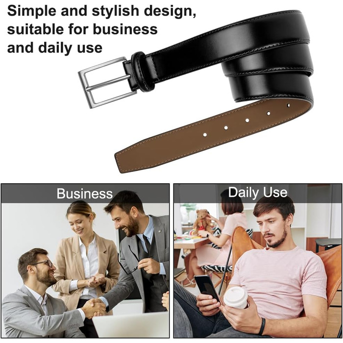 Чоловічий шкіряний ремінь Flintronic, 90/100/110/120/130 см. Металевий ремінь у стилі ретро, 33 мм. Підходить для джинсів, костюмів. Колір: чорний. Розмір: 92 (загальна довжина 100 см)