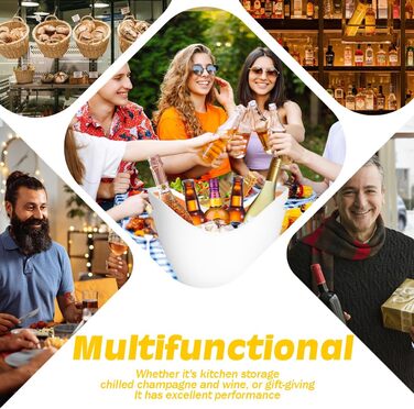 8L Емальований відро для шампанського, відро для льоду, охолоджувач вина/шампанського, велике відро для льоду, контейнер для фруктів та овочів