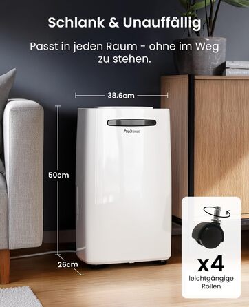 Про Breeze - відбійник повітря 20 л/24 год. Підходить для приміщень до 30 м². 4 режими роботи, цифровий дисплей, шланг для зливу, функція сушіння білизни, таймер. Захист від вологи та плісняви.