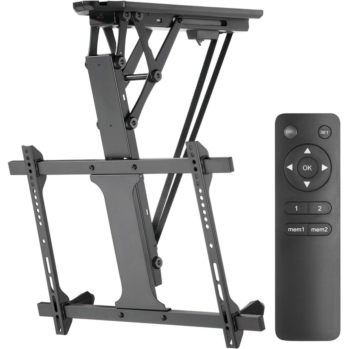 Maclean Electric TV Ceiling Mount for 32-70 inch TVs - Tilting, Remote Control, VESA 600x400, Max 35kg
