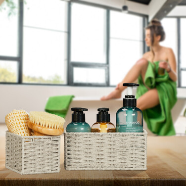 Набір плетених кошиків для зберігання Relaxdays з 4 штук