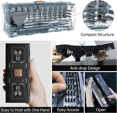 Електрична викрутка JAKEMY 180 в 1 з 3 рівнями крутного моменту, набір для дрібної механіки, моделювання, міні-акумуляторна викрутка для ноутбука, телефону, годинника, окулярів. Модель Fo167 (ручна версія Fo168)