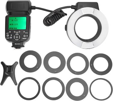 LED кільцева лампа Ringblitz з TTL та автофокусом для камер Nikon D7100, D7000, D5200, D5000, D3200, D3100, D90, D300S, D600