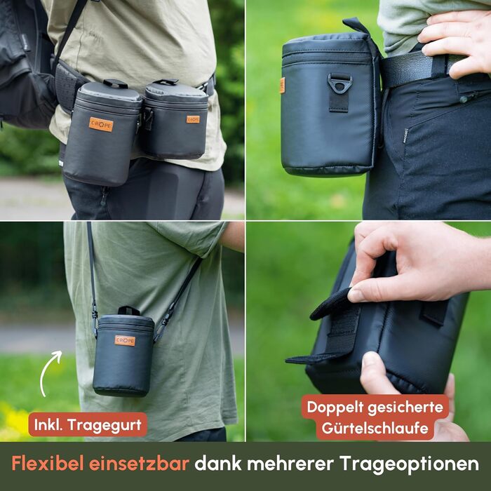 Водонепроникний чохол для об'єктива C-Rope з водонепроникною блискавкою - захисний мішечок для камери - преміум чохол для об'єктива - XS