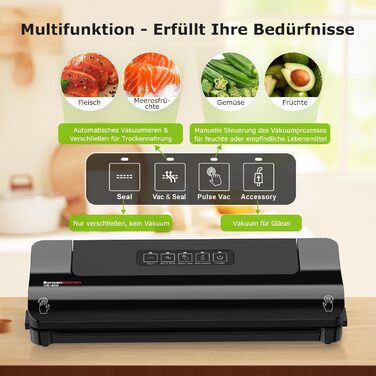 Вакуумний пакувальник Bonsenkitchen: швидкий, компактний, для продуктів харчування, з аксесуарами