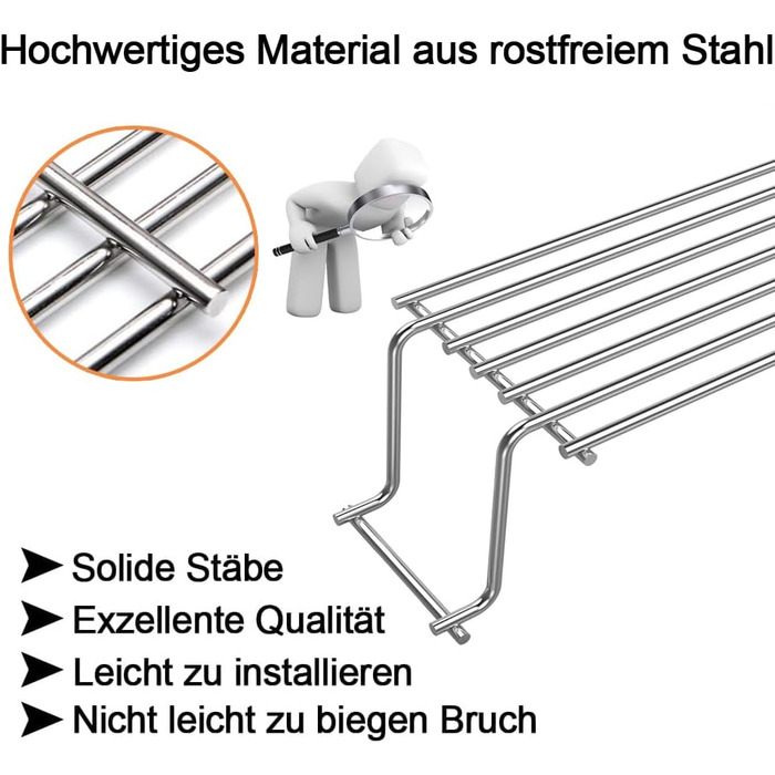 Решітка для гриля Weber Spirit 300 серії (44,5 x 30 см), чавунна, сумісна з E310, E320, E330, SP310, Genesis Silver B/C, замінна частина для Weber II 300