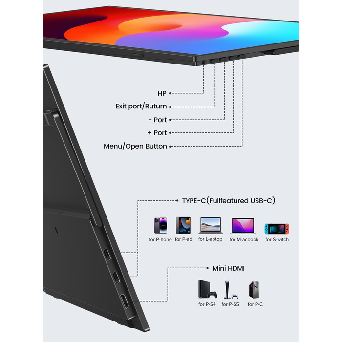 UPERFECT Портативний монітор 15.6