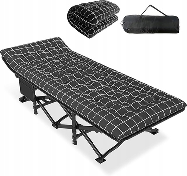 Ліжко з матрацом ATORPOK 190 см x 70 см, чорне