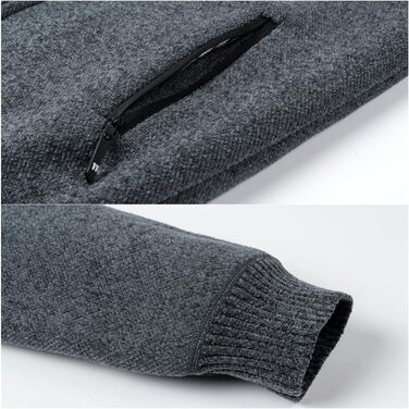 Чоловіча в'язана кофта з коміром-стійкою, на блискавці, з м'яким флісовим підкладкою, спортивна куртка-кардиган, дрібний в'яз, осінньо-зимова куртка (XXL, сірий)