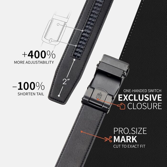 Чоловічий шкіряний ремінь Zitahli з автоматичною пряжкою, регульований, чорний/коричневий, 85-120 см