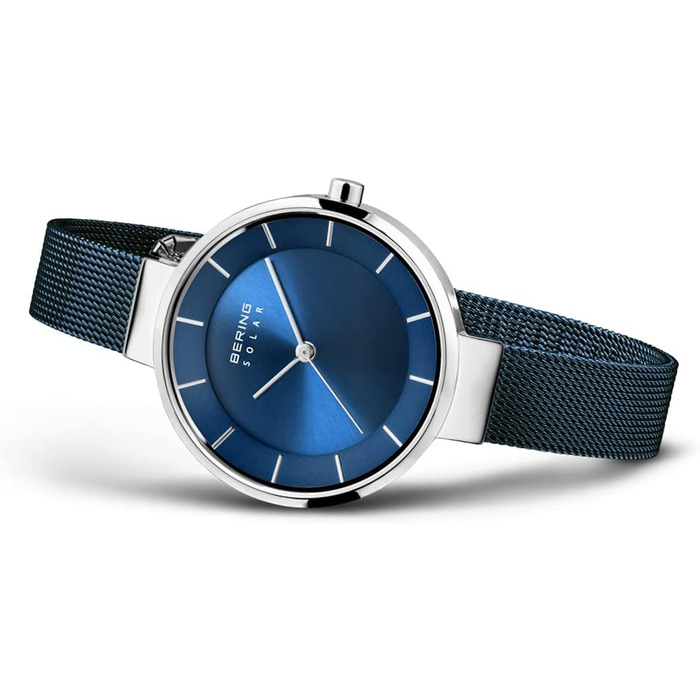 Годинник Bering для жінок Solar | Сонячний годинник на зап'ястя 31 мм з корпусом та циферблатом з нержавіючої сталі | Браслет Milanais | Сапфірове скло | 5 ATM | 14631 14631-307