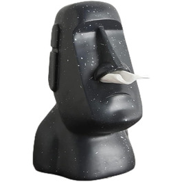 BA Moai Tissue Box, Easter Island Tissue Holder, Moai Cosmetics Box for Kitchen Living Room Bedroom - 25x16.5x18cm