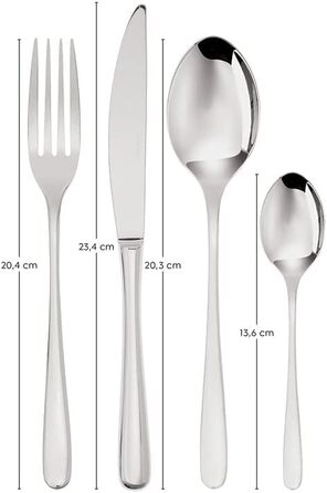Sambonet Taste 52553-G2 - Stainless Steel 18/10 Tableware Set, for 12 people, 48 pieces: 12 forks, 12 spoons, 12 knives, 12 teaspoons, dishwasher safe