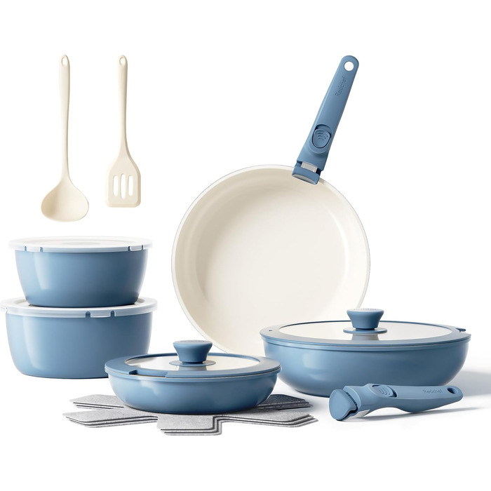 Набір посуду Redchef: 16 предметів, антипригарне покриття, кераміка, без PFOA/PTFE, для дому та кемпінгу
