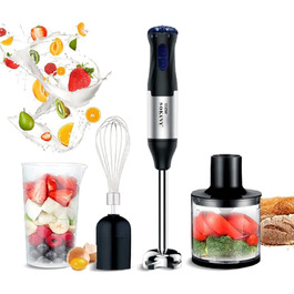 SOKANY Stabmixer 1000W: 4-в-1 блендер для супів, смузі та дитячого харчування. Зеркало, міксер, вінчик, чаша-мірна склянка