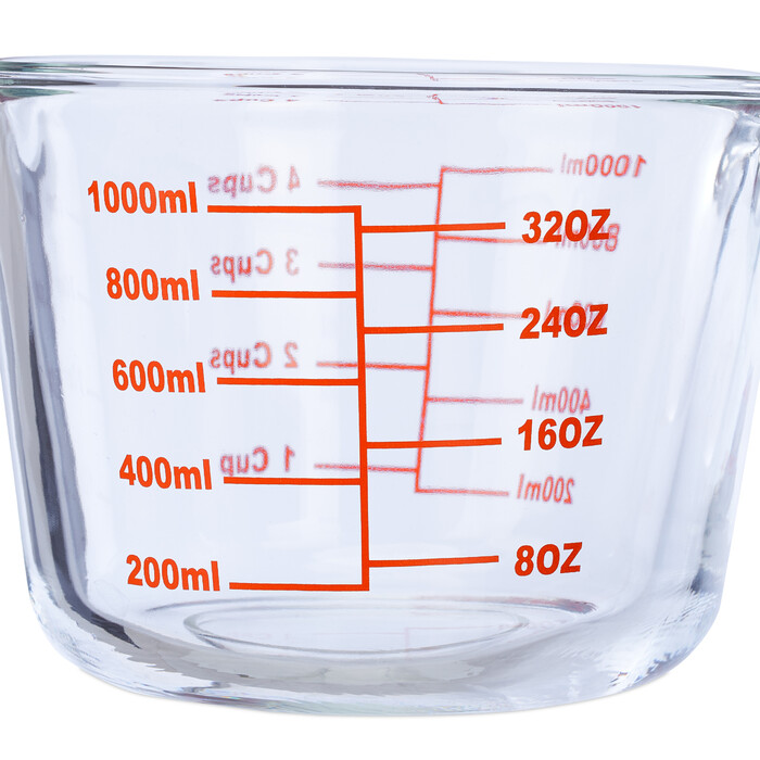 Relaxdays 1-Liter Glass Measuring Cup