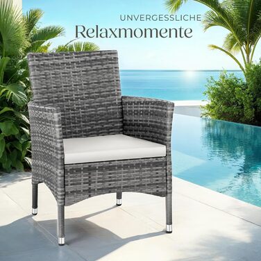 Tectake 2-Piece Poly Rattan Garden Chair Set
