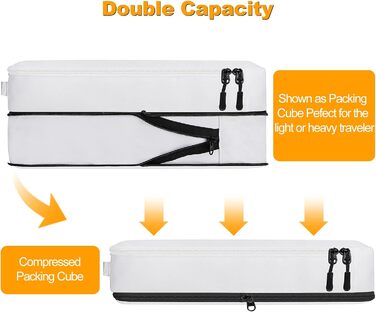 Органайзер для валізи 8 шт. Набір упакувальних сумок для подорожей, косметичка (білий)