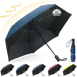 Компактний туристичний парасолька Herreicher з автоматичним відкриванням - легкий, складаний, портативний, з UV-захистом (UPF50+) для чоловіків та жінок (блакитний)