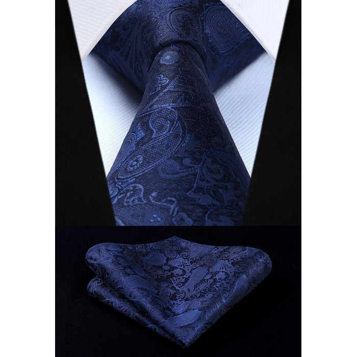 HISDERN Комплект краваток для чоловіків (5 шт.) з нагрудним хустиною. Класичні краватки з шовку для весілля та особливих випадків. У подарунковій коробці.