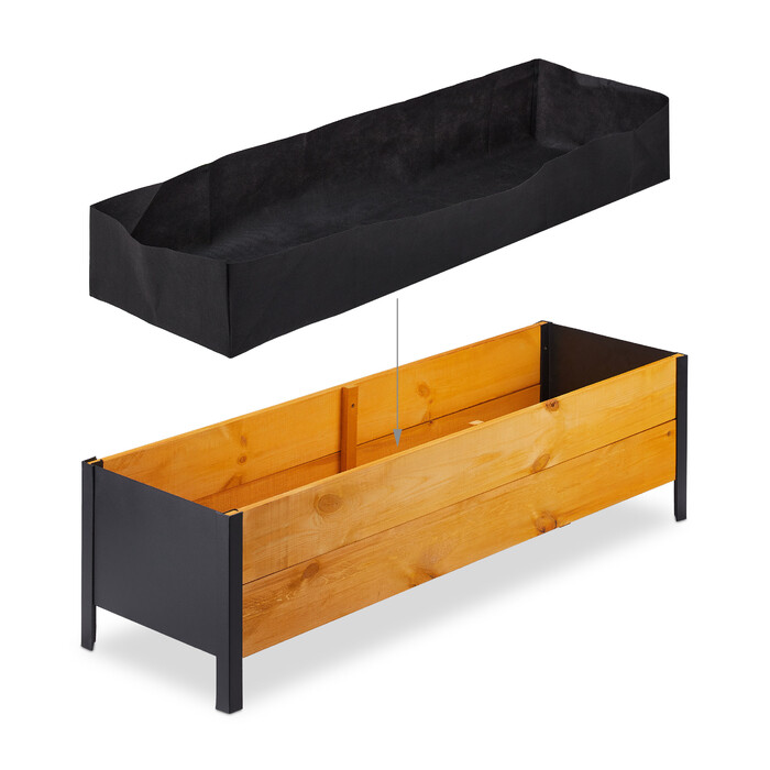 Relaxdays Підняте ліжко Wood Вузьке