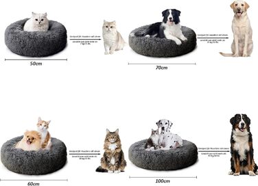 CALIYO Крісло-гніздо для собак та котів, середнього розміру, 70 см, темно-сірий