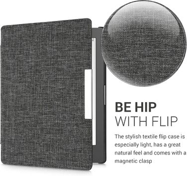 Чохол kwmobile для Kobo Aura Edition 1: тканинний захисний чохол для eReader, темно-сірий
