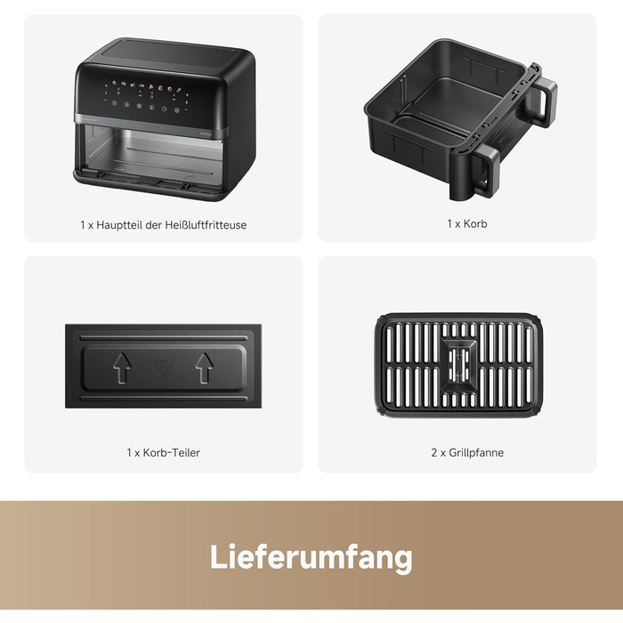 Фритюрниця Mova AeroChef FD20 Pro: 6 літрів, циркуляція гарячого повітря, без олії, з металевим корпусом