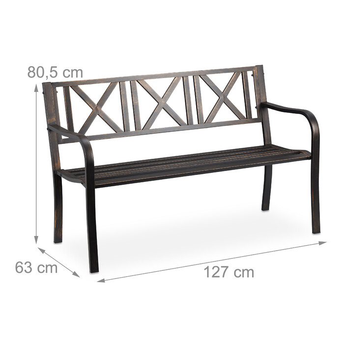 Relaxdays Metal Garden Bench