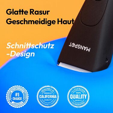 Електричний чоловічий триммер для тіла MANSPOT, водонепроникний, для інтимної зони, для ніг, грудей, чорний