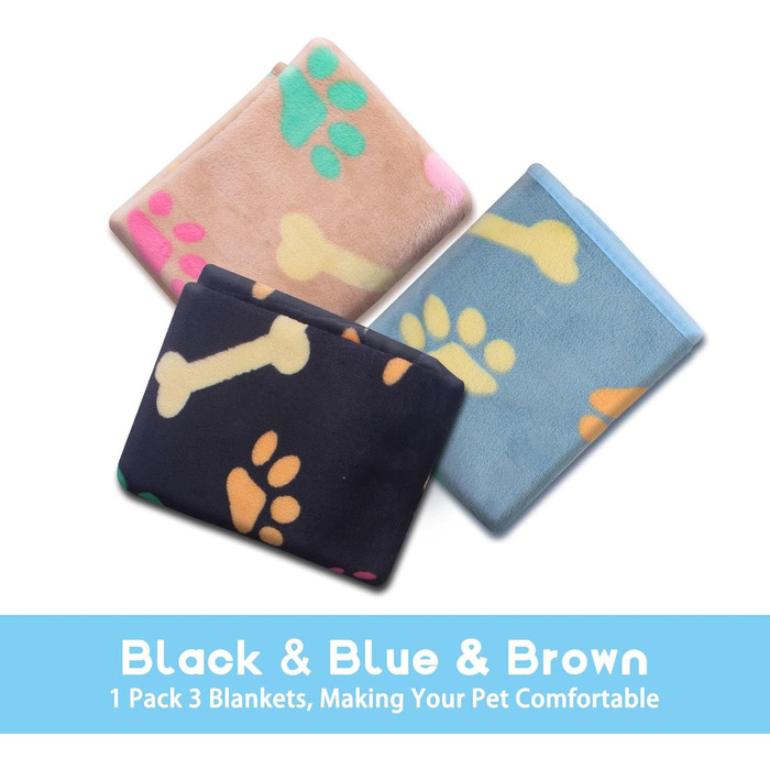 М'який плед для кота та собаки, 5 шт., 76x52 см, чорний+синій+коричневий+рожевий+білий