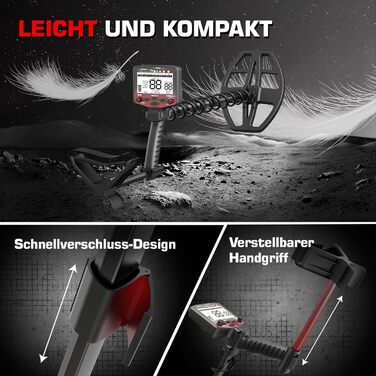 Металодетектор DR.ÖTEK Profi Set MT12-Set: Професійний набір для пошуку металу з водонепроникною котушкою 12' та 5 режимами, ідеальний для золотошукачів та пошуку на пляжах