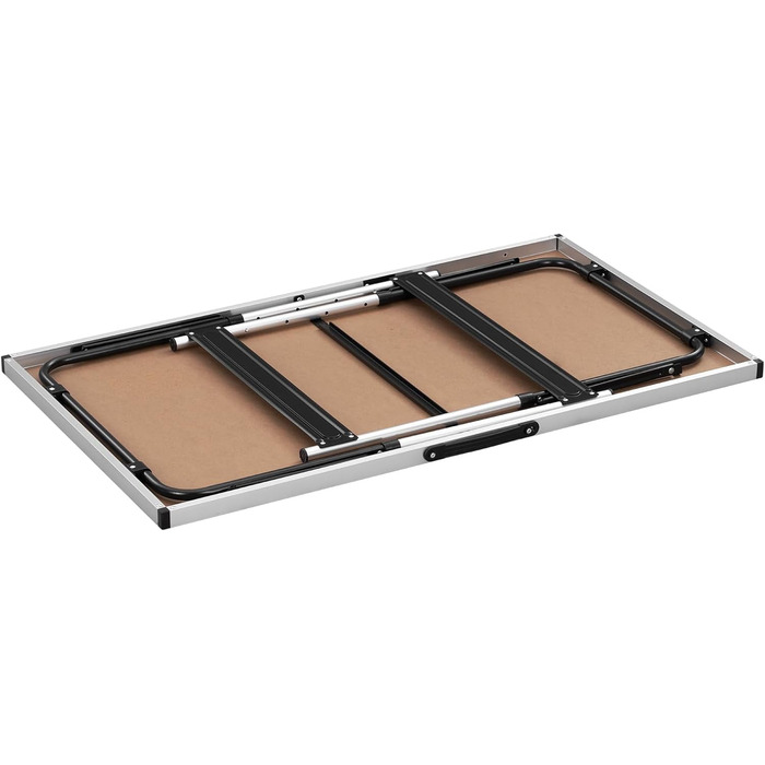 Складний алюмінієвий стіл для кемпінгу eSituro з регульованою висотою 100x60x73-94 см, стільниця MDF під дуб