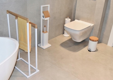 Набір для туалету Yoka Home (металевий, білий) з тримачем для паперу та йоржиком