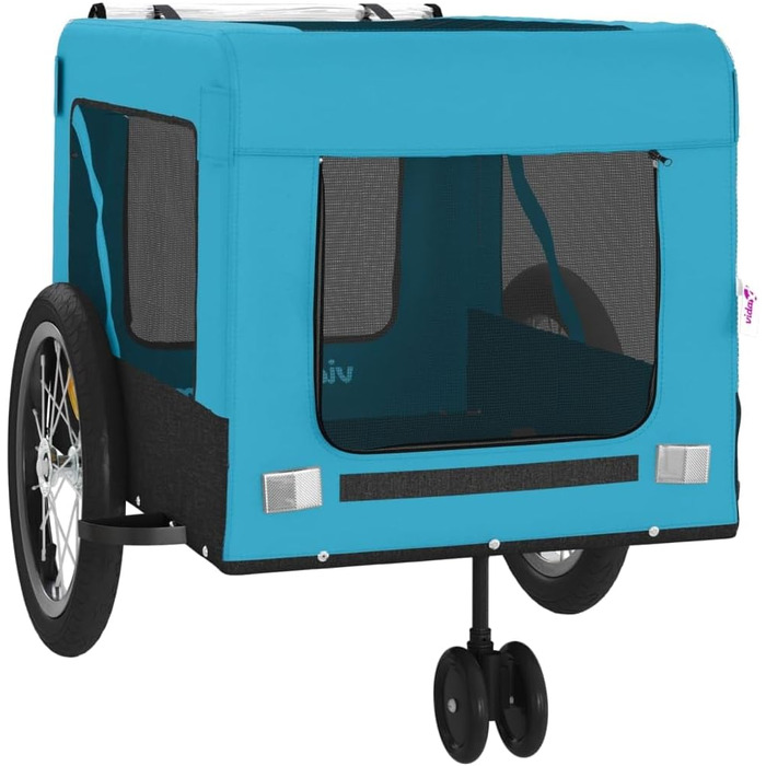 Причіп для велосипеда для собак vidaXL, 123 x 63 x 66 см, блакитний