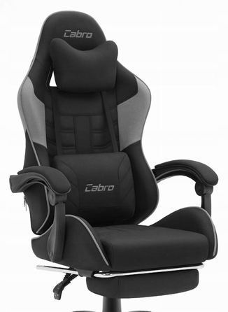 Ігрове крісло Cabro C501, чорно-сіре, тканина