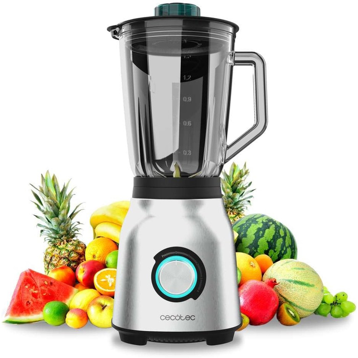 Cecotec Power Black Titanium 1300Max Stand Mixer - 1300W, 1.5L, 2 Speeds, Titanium Blades, Pulse Function, Ice Crusher